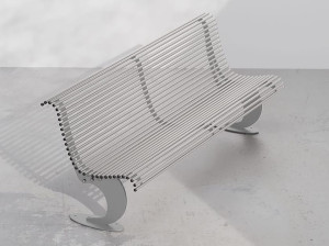 Оцинкованная стальная скамья со спинкой