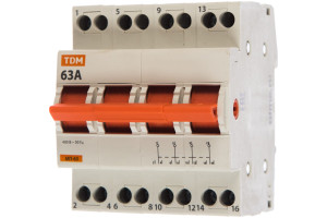 15500172 Модульный трехпозиционный переключатель МП-63 4P 63А SQ0224-0036 TDM