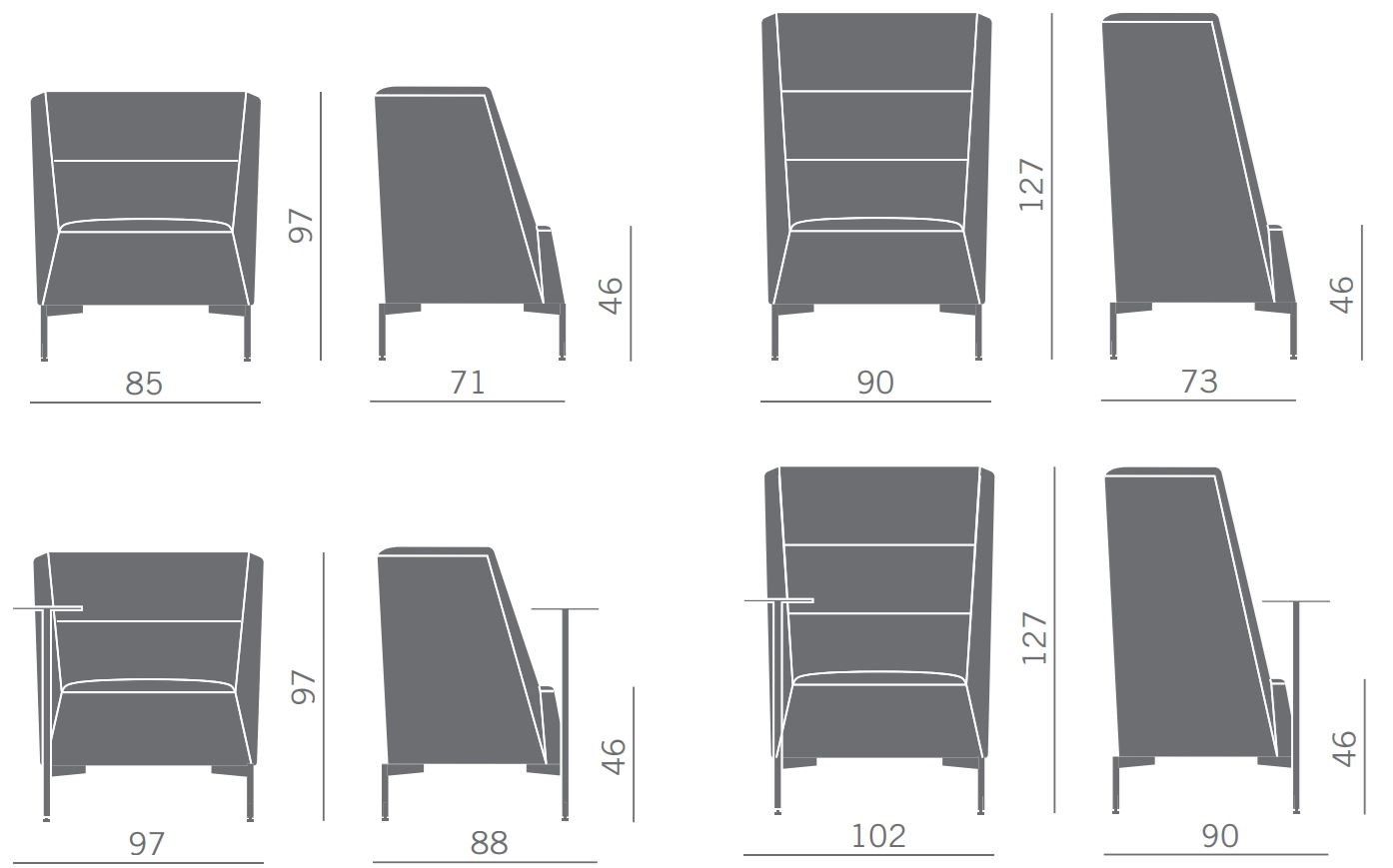 Тканевое кресло с высокой спинкой Kastel кендо ARCH-00010870 - Вид №3