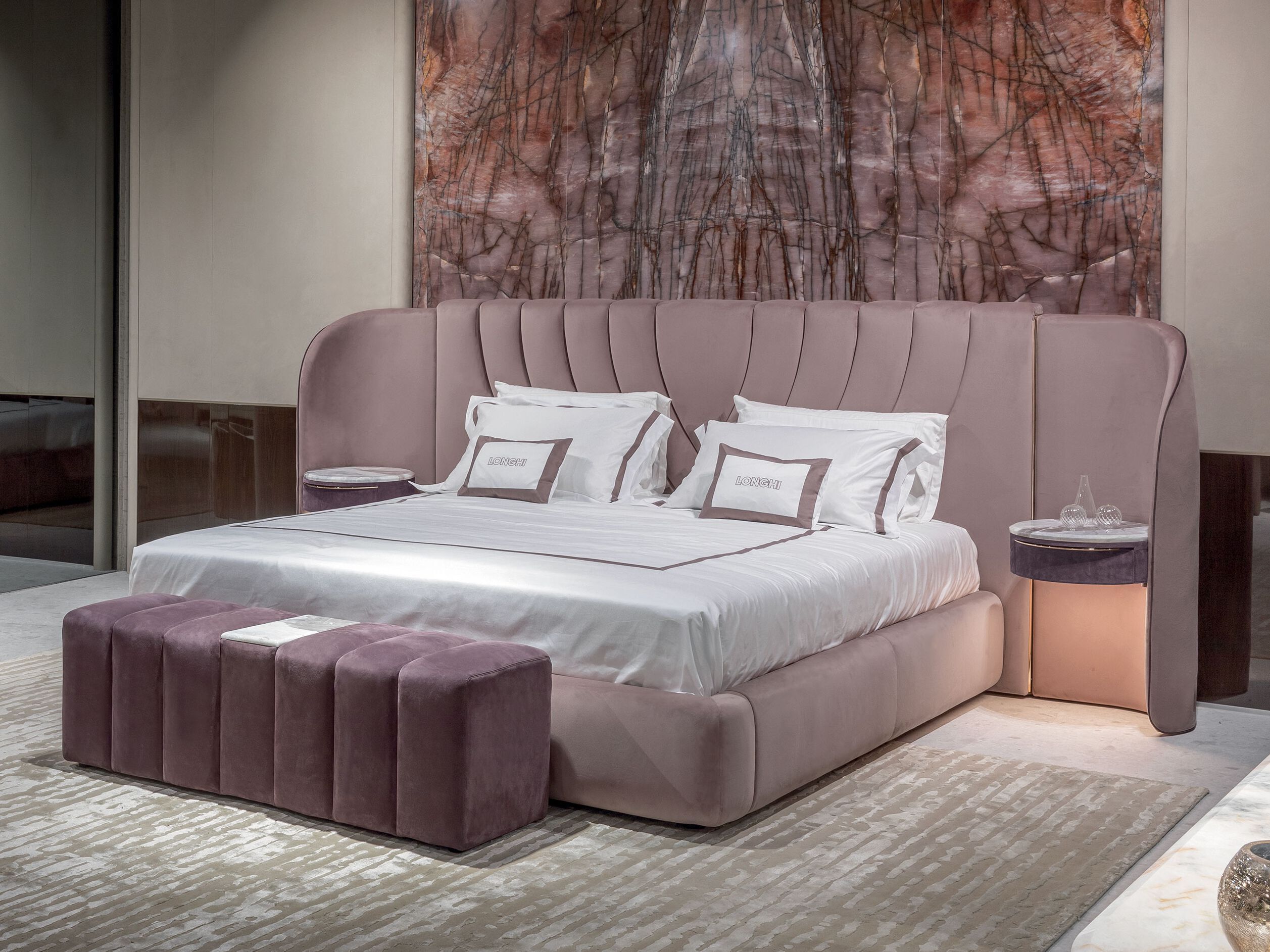 Двуспальная кровать с мягким изголовьем Longhi Blooming ARCH-00102627 - Вид №3