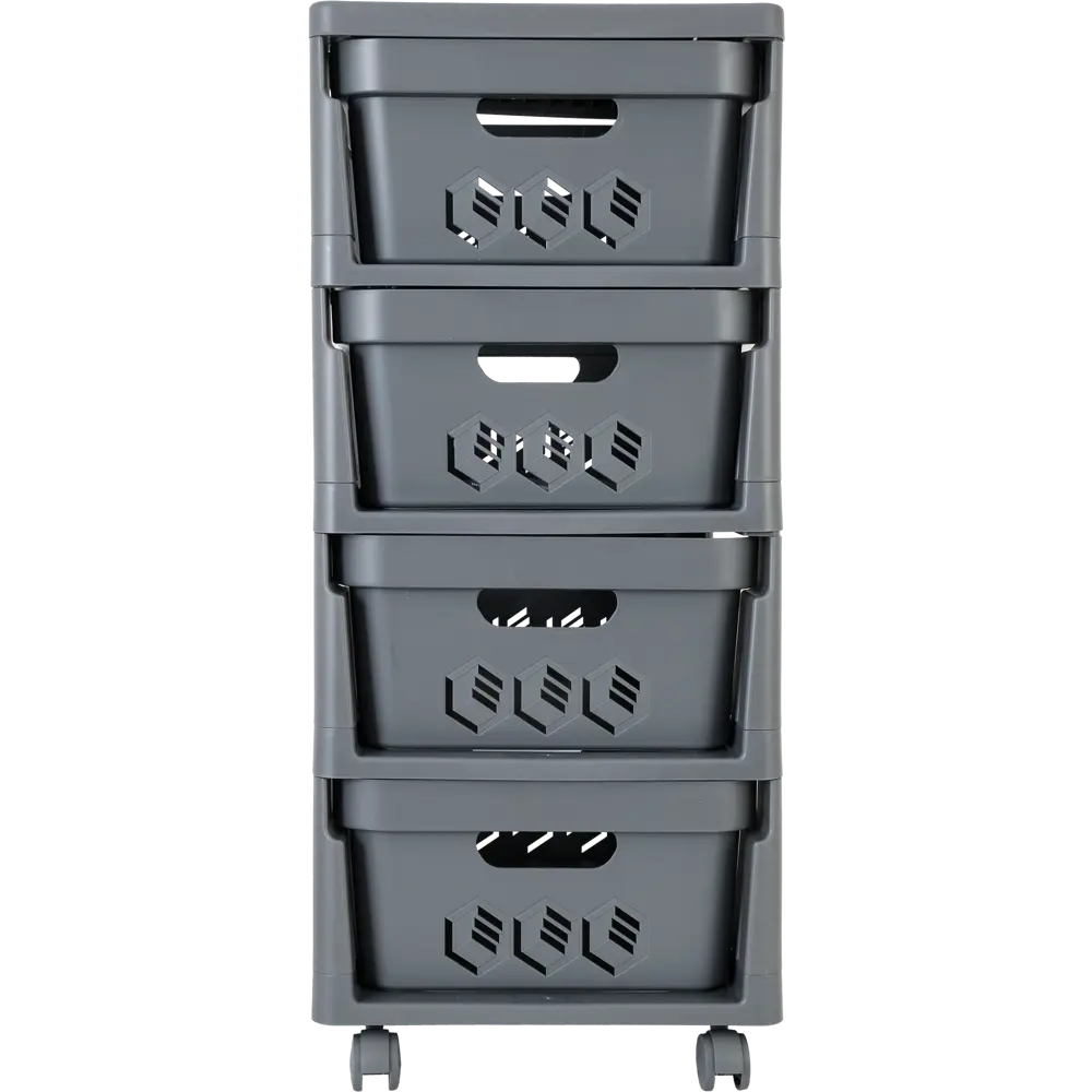 Комод DeLUXE 4 ящика 30x38.5x69 см пластик цвет серый 82995147 STLM-2022012 Santreyd  - Вид №2