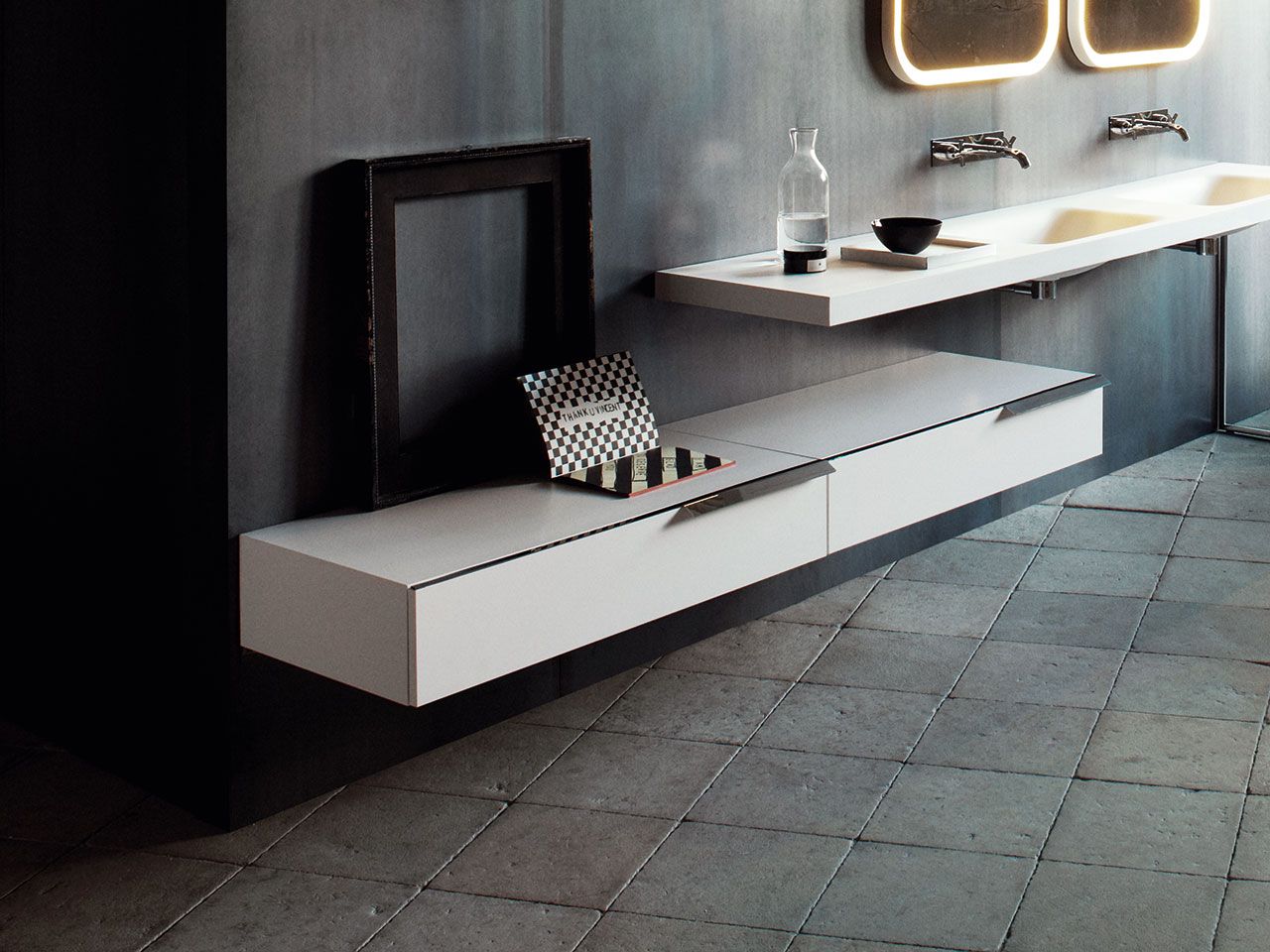 Подвесной секционный шкаф для ванной комнаты Agape Flat XL ARCH-00105914 - Вид №1