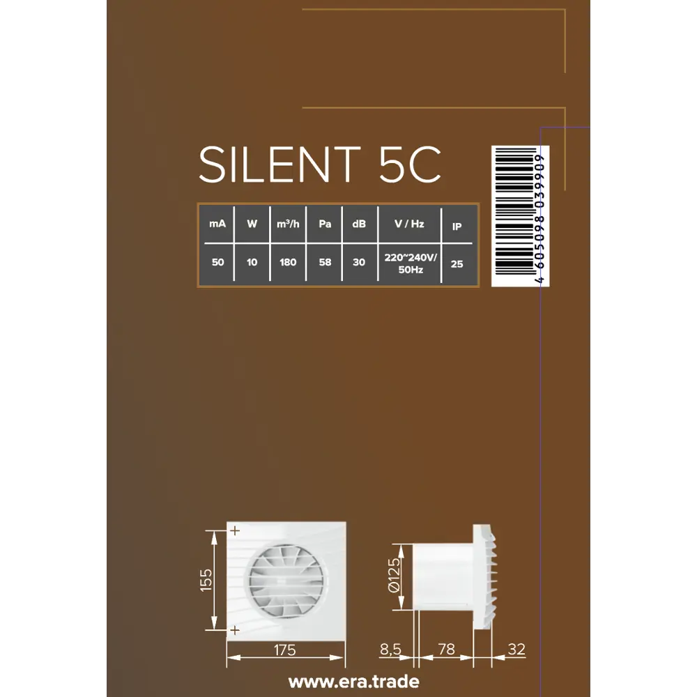 DiCiTi Silent 5C — бесшумный вытяжной вентилятор с обратным клапаном 83212134 STLM-0852120 - Вид №5