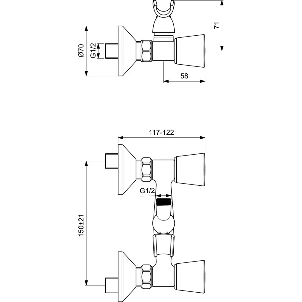 Смеситель для душа Vidima Modern BA318AA двухвентильный цвет хром STLM-2008077 - Вид №4