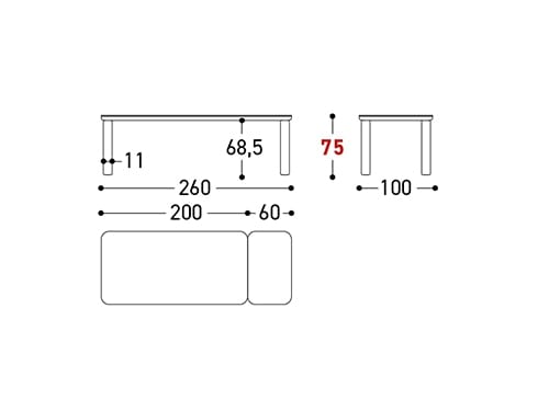 Выдвижной прямоугольный садовый стол Varaschin Customade ARCH-00061802 - Вид №11