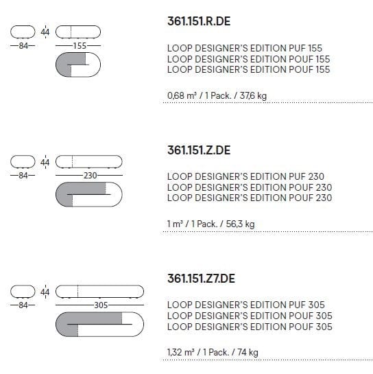 Овальный пуф из ткани SANCAL петля ARCH-00133361 - Вид №6