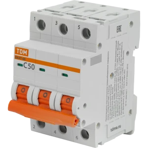 Автоматический выключатель TDM Electric ВА47-60 3P C50 А 6 кА SQ0223-0114 84399544 STLM-2008854