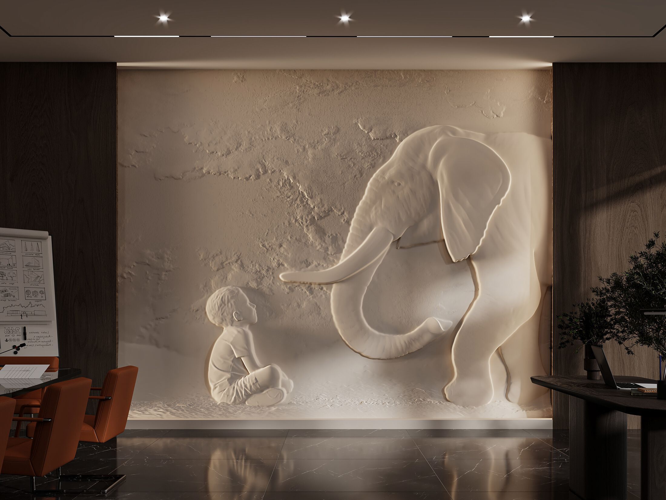 Трехмерная декоративная гипсовая панель WallDeco ENCOUNTER ARCH-00050484 - Вид №1