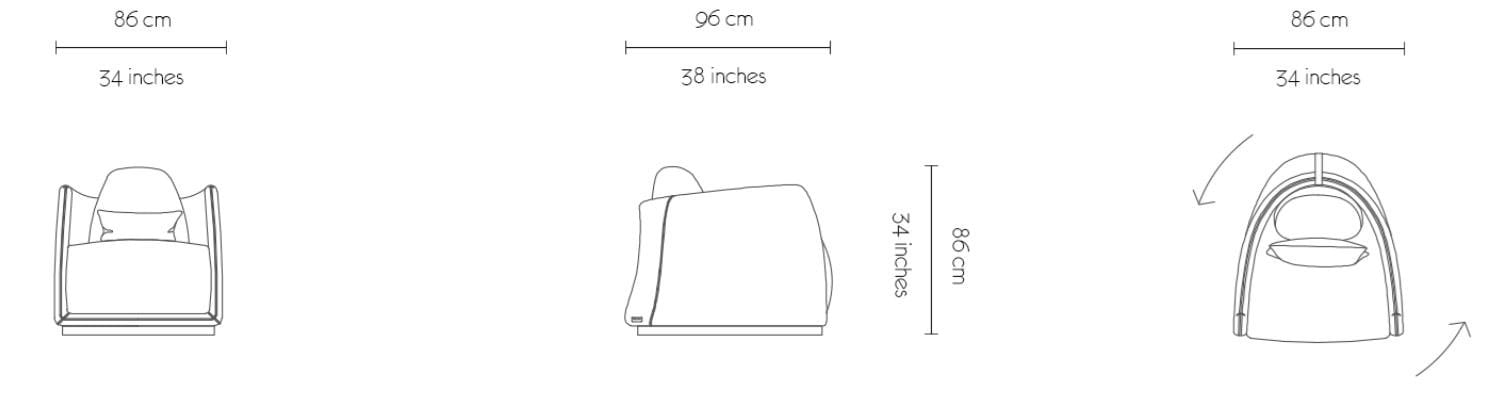 Тканевое кресло с подлокотниками MORADA PALM ROYAL ARCH-00104091 - Вид №4