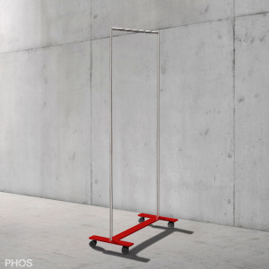 GWT2-BPR Шкаф на колесиках с 12 крючками для одежды, основание: красное. PHOS