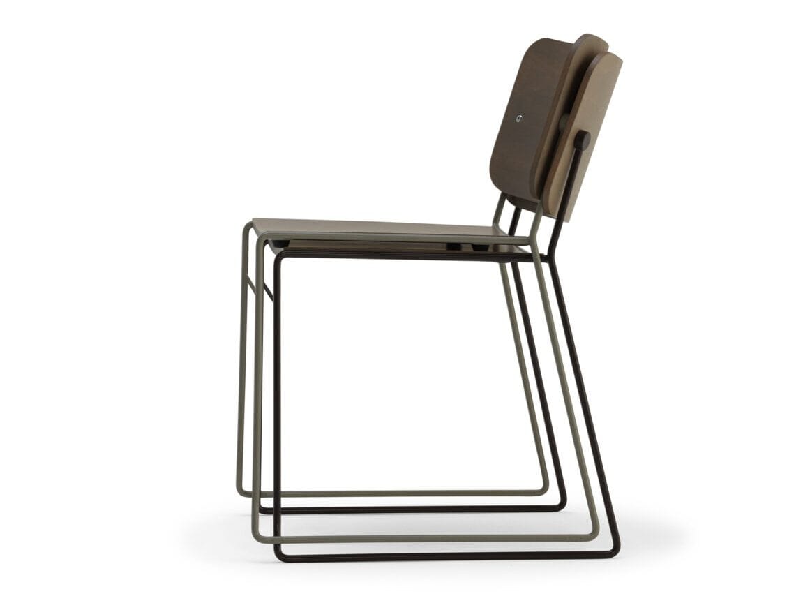 Стул из стали и ясеня Billiani Button Down ARCH-00145849 - Вид №2