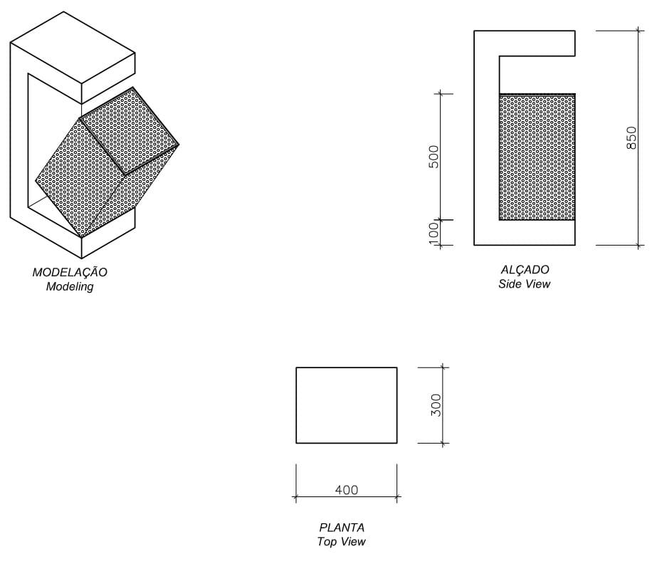 Наружные бетонные стойки для мусора amop Mateus ARCH-00039890 - Вид №2