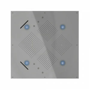 Graffio Встроенная квадратная лейка для душа 900 × 900 мм, 2 водопада, 6 небулайзеров, хромотерапия с радиоуправлением. KI477