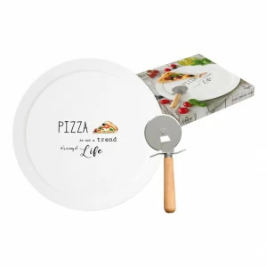 Блюдо фарфоровое для пиццы с ножом 36 см белое Kitchen Elements EASY LIFE KITCHEN ELEMENTS 00-3946610 Белый