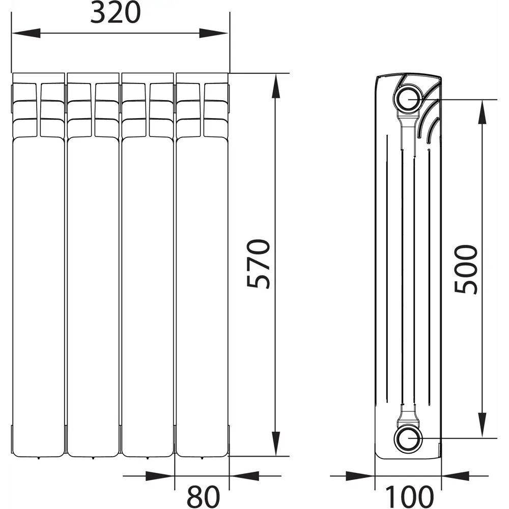 Биметаллический радиатор Equation на 4 секции для эффективного отопления 18360688 STLM-0010519 - Вид №5