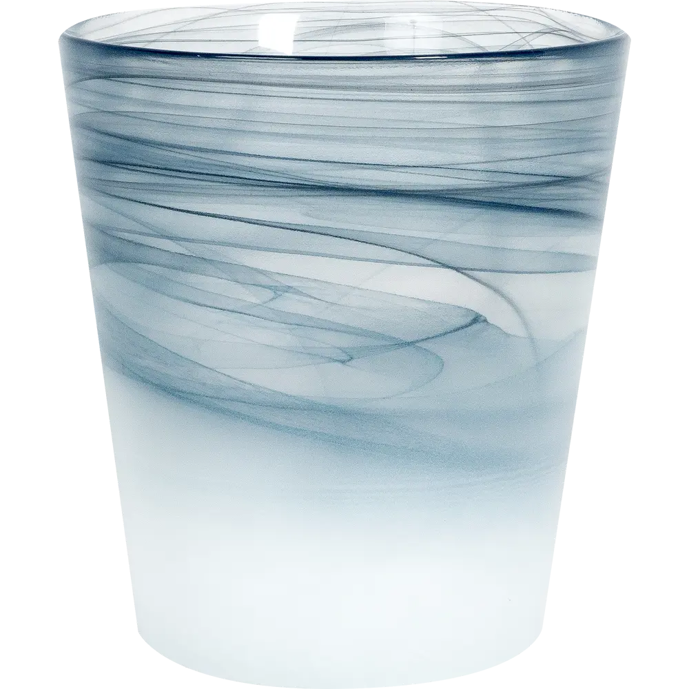 Горшок цветочный Nina Glass Аттика ø13.8 h13.8 см v1.2 л стекло чёрный/белый STLM-2022877 - Вид №1