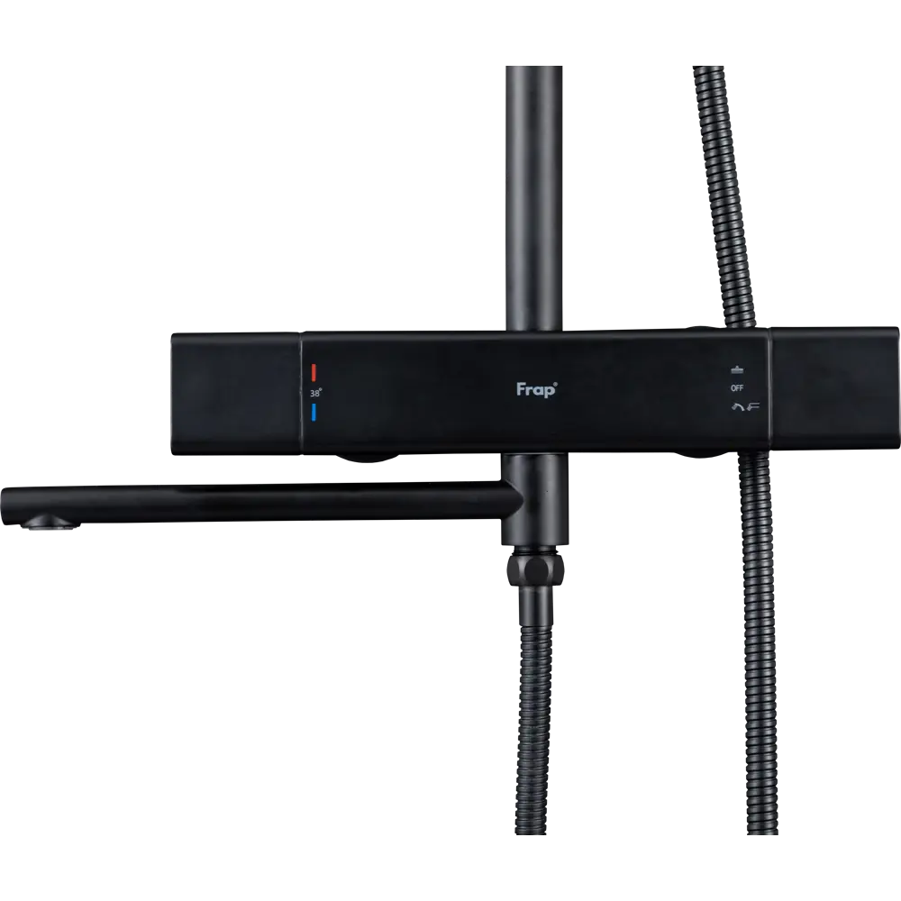 Душевая система FRAP Arne с термостатом - черный хром 89370460 STLM-1390681 - Вид №2