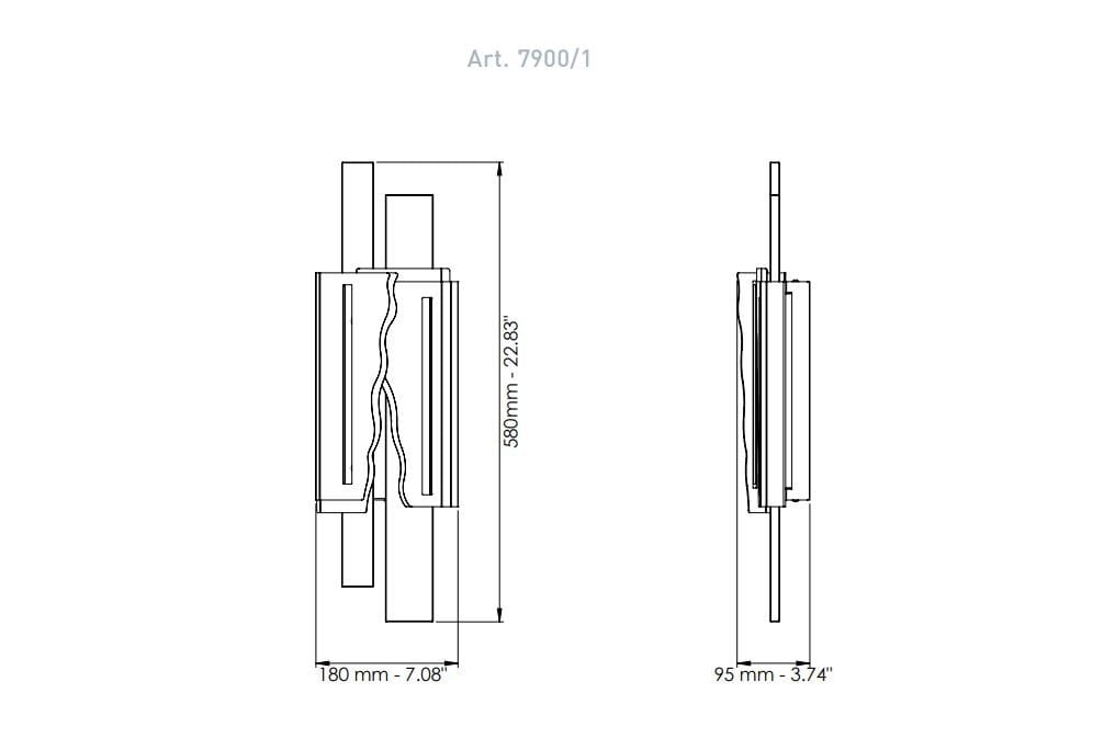Настенный светильник / потолочный светильник из стали и стекла Patrizia Volpato Flow ARCH-00140745 - Вид №9