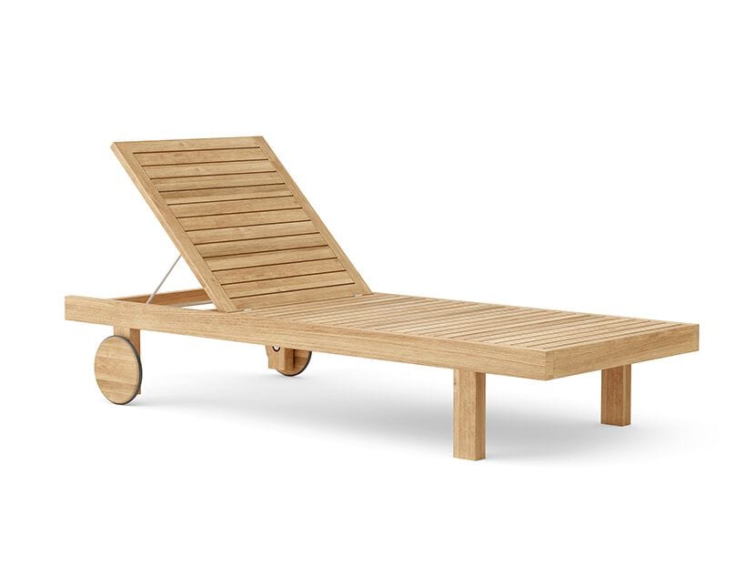 Садовая кровать с откидной спинкой из тикового дерева с колесами Walters Resort ARCH-00104997