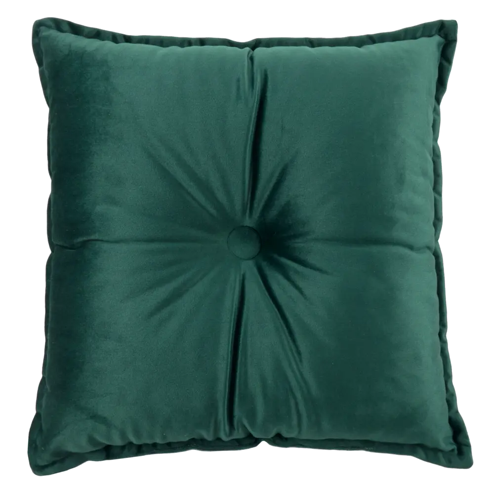 Подушка с пуговицей Бархат 43x43 см цвет изумруд 89112397 STLM-2210831 LINEN WAY 