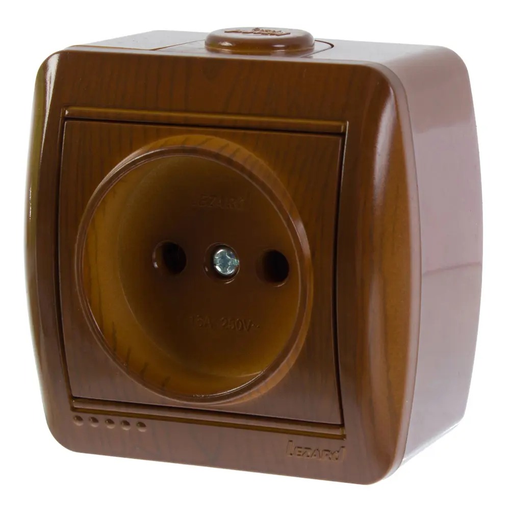 Розетка накладная Lezard Nata без заземления, цвет сосна STLM-2142074 - Вид №1