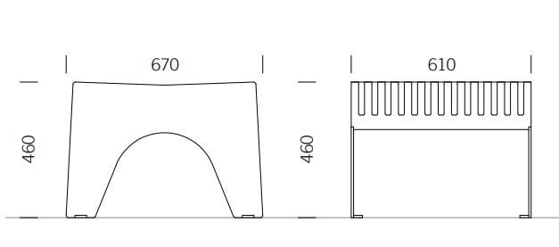 Скамья из нержавеющей стали без спинки BENKERT BANKE Chalidor ARCH-00098331 - Вид №2
