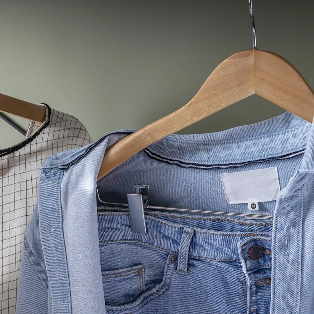 Плечики для одежды KONSENSA с зажимом 45 см дерево цвет натуральный Плечики с зажимом STLM-2181170 - Вид №6