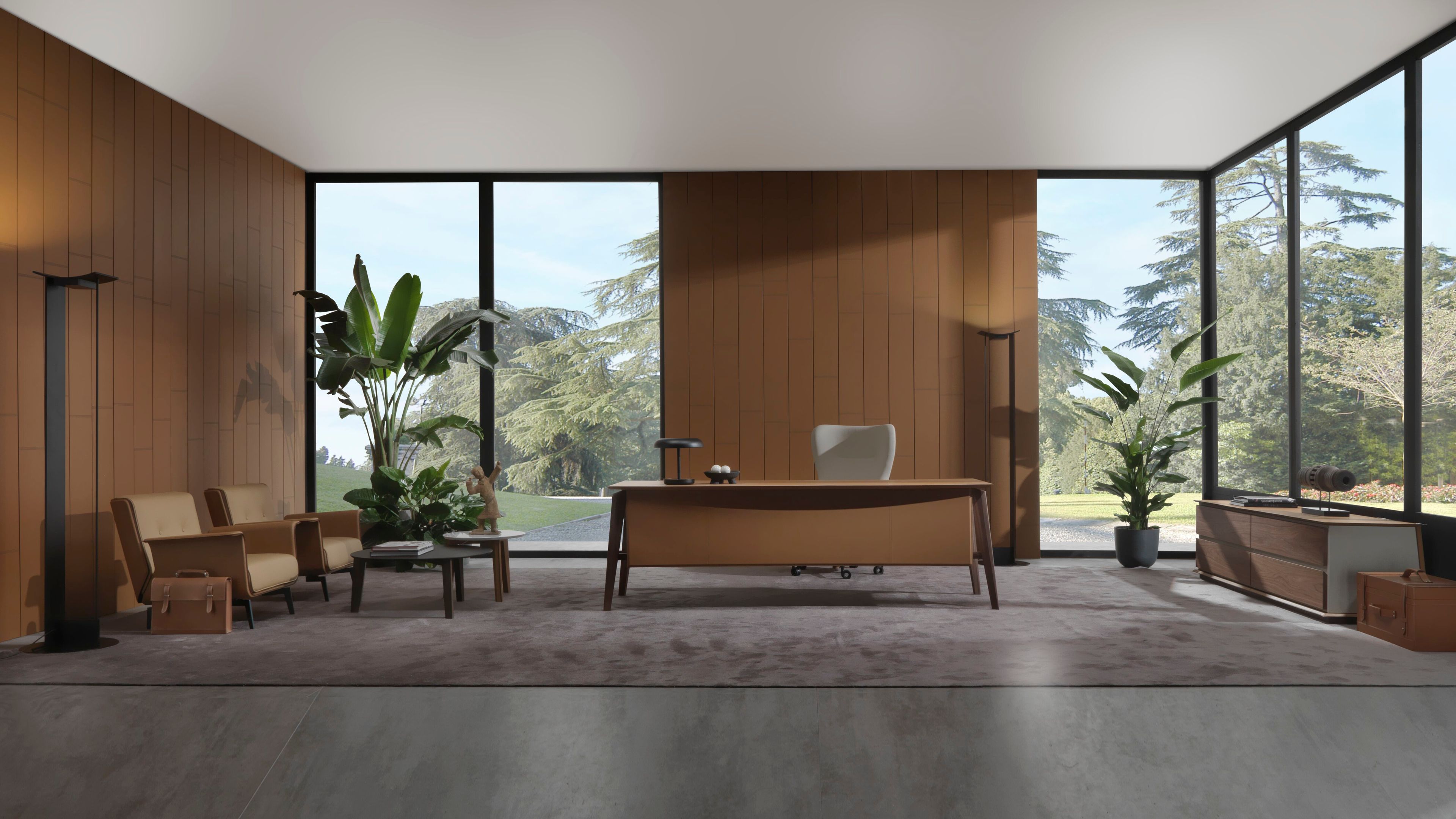 Кожаный деревянный стол с ящиками Casa Covre Naviglio ARCH-00114220 - Вид №5