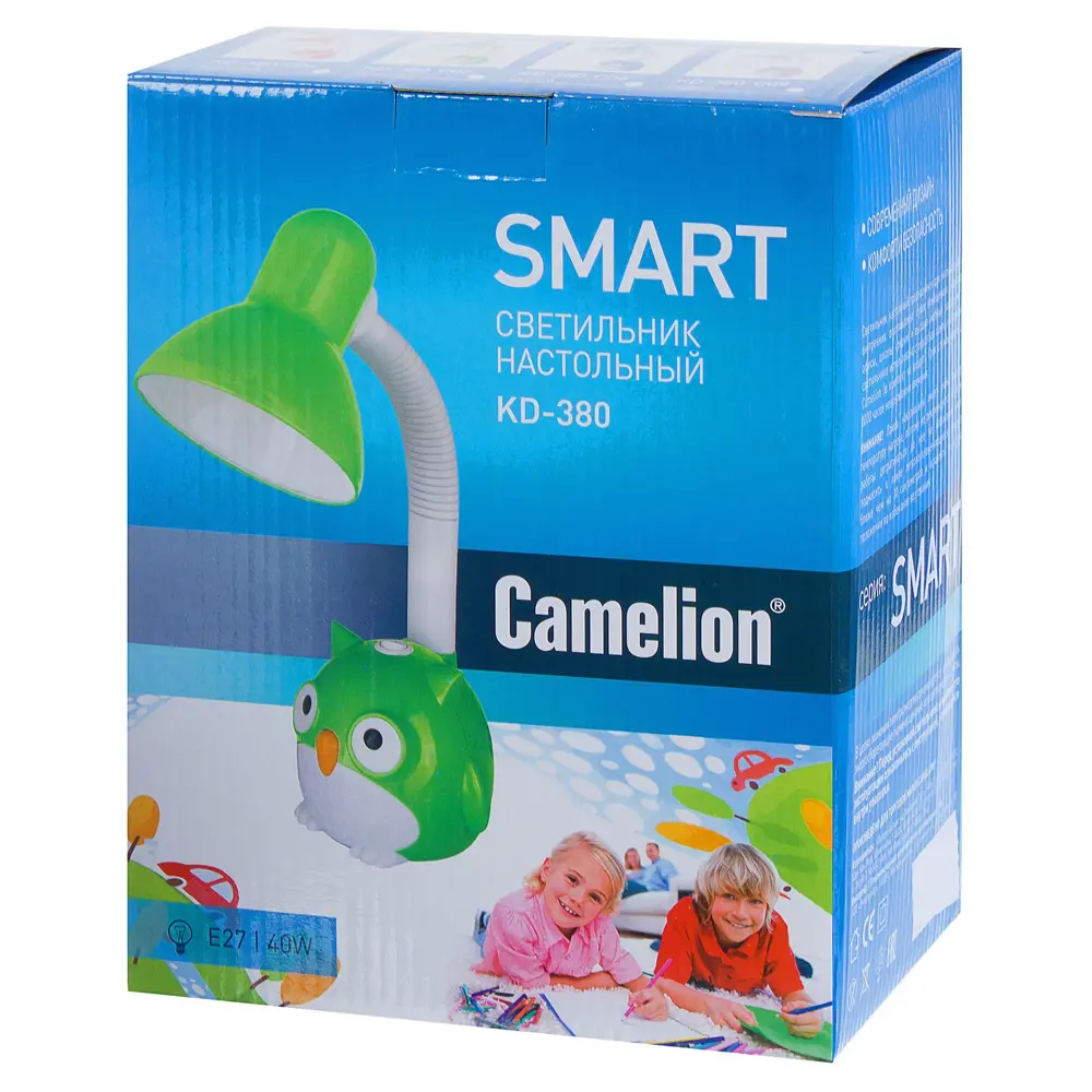Лампа настольная Сова E27 40 Вт цвет синий CAMELION STLM-2041223 - Вид №3