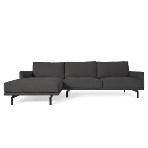 090149 Угловой 3-х местный диван темно-серый с левым шезлонгом La Forma Galene