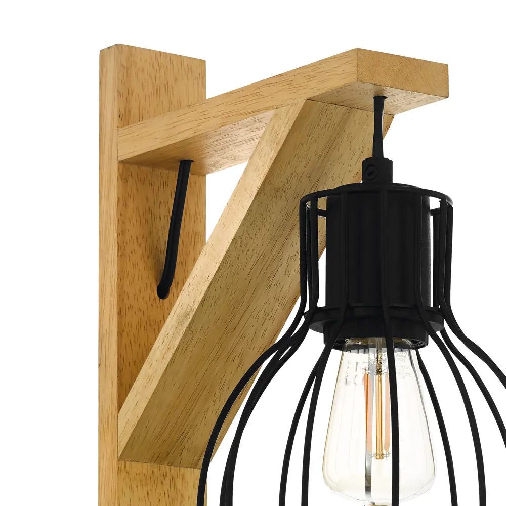 Настенный светильник Eglo Rampside E27 40 Вт, цвет коричневый-черный STLM-2004394 - Вид №2