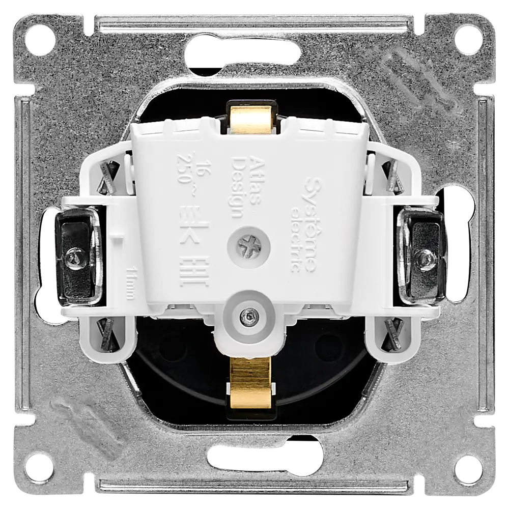 Розетка встраиваемая Systeme Electric AtlasDesign с заземлением со шторками цвет базальт STLM-2076782 - Вид №2