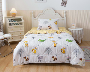 90357304 Комплект постельного белья с одеялом Зверушки детский сатин цвет желтый STLM-0199114 SOFI DE MARKO