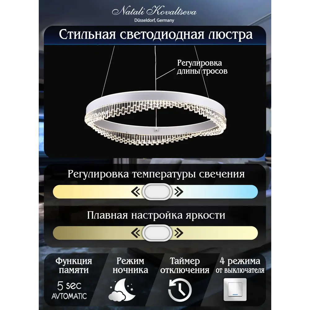 Светодиодный нимб SAD QUEEN 120W с пультом управления Natali Kovaltseva STLM-2157294 - Вид №6