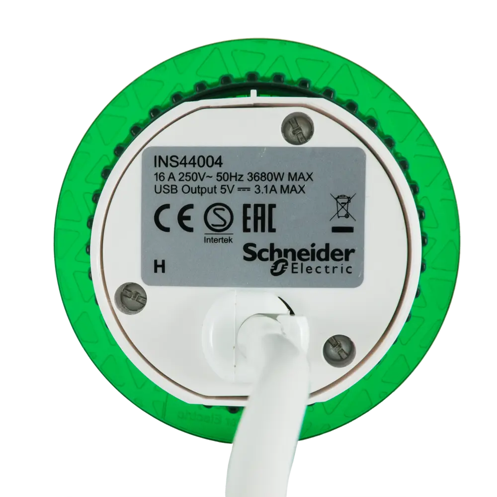 Розетка встраиваемая в столешницу Schneider Unica System 1 розетка с заземлением 1 USB 2 м 3670 Вт цвет белый SYSTEME ELECTRIC STLM-2196990 - Вид №2