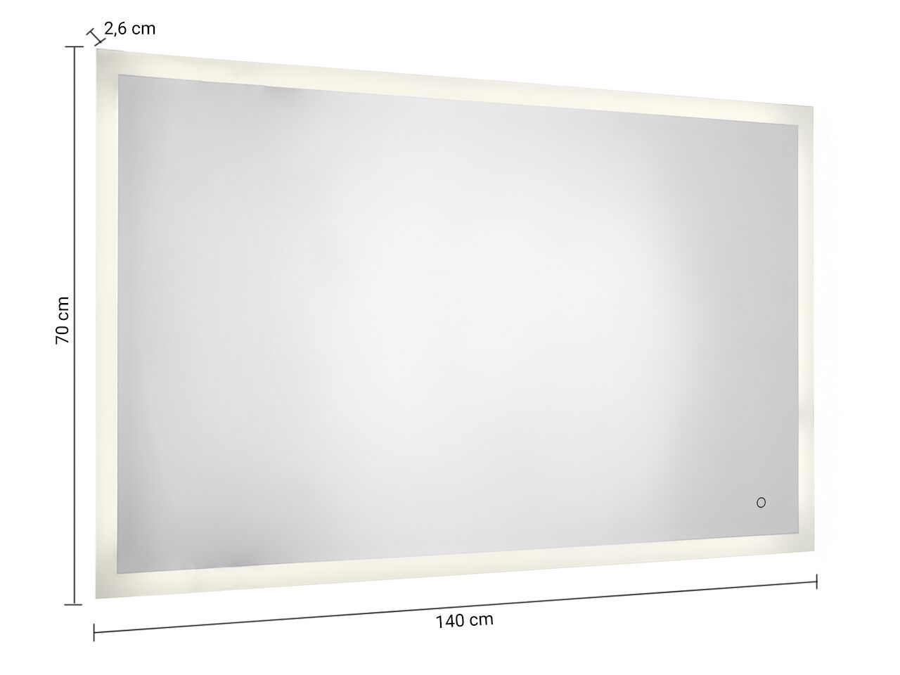 Прямоугольное зеркало для ванной комнаты со встроенным освещением GEDY PIERRE ARCH-00052611 - Вид №8