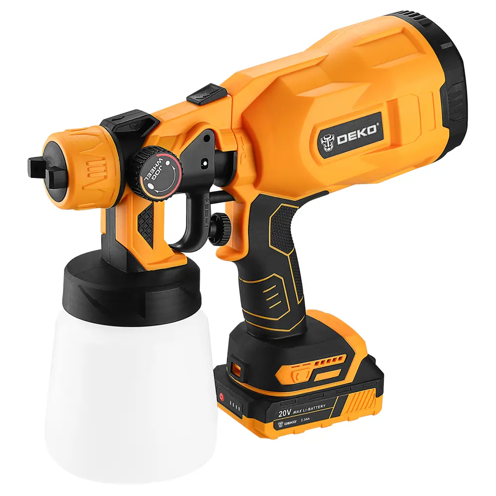 Краскопульт аккумуляторный Deko DSG20K2, 20 В Li-ion 2.3 Ач, 0.5 л/мин STLM-2190758 - Вид №10
