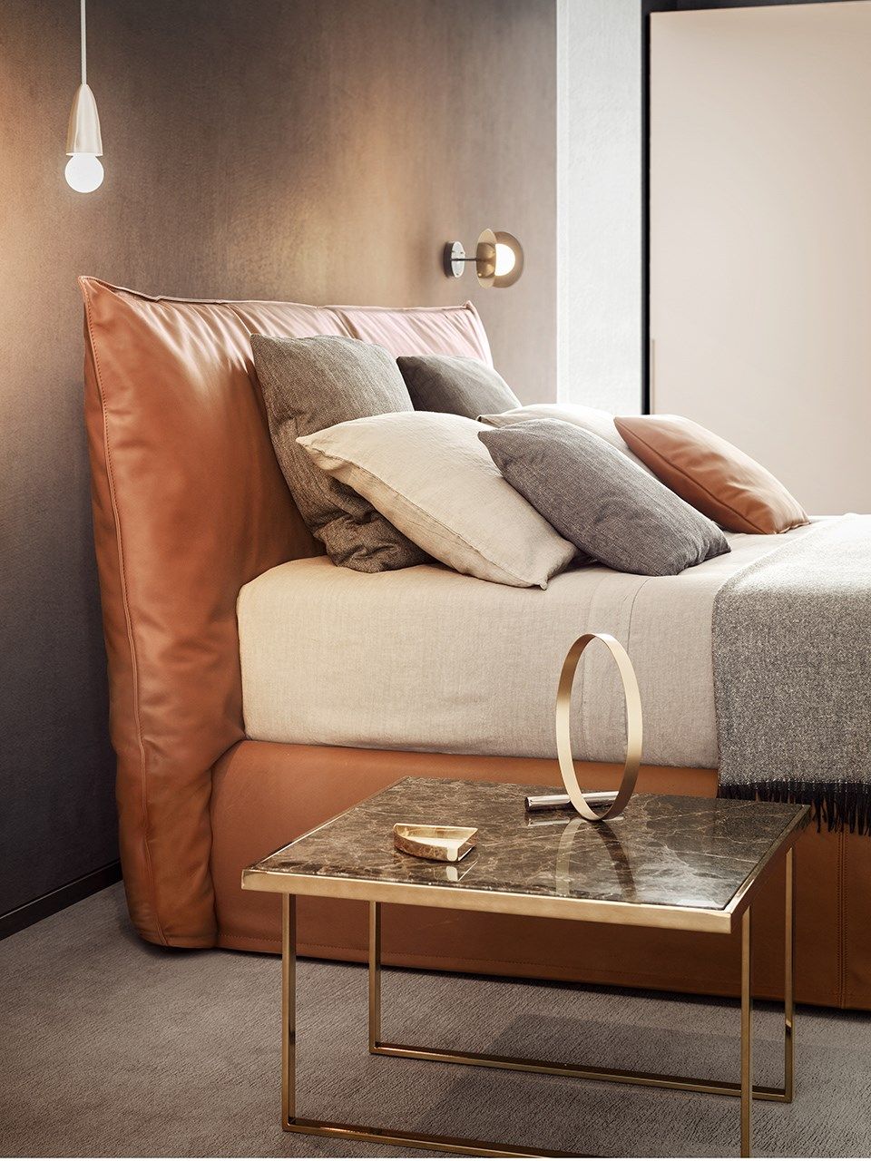 Двуспальная кровать с мягкой тканью Pianca PIUMOTTO ARCH-00133691 - Вид №5