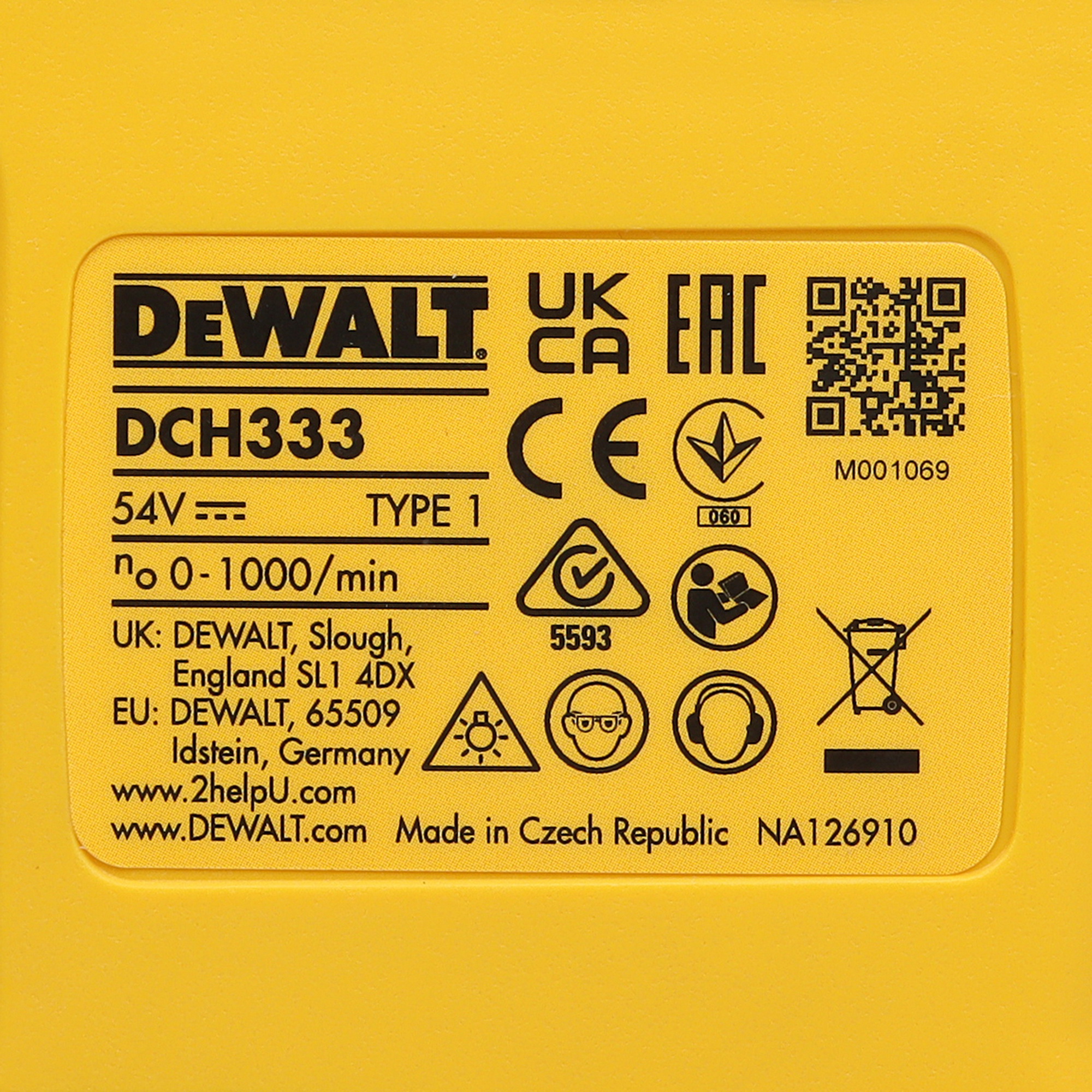 Перфоратор DeWalt DCH333NT XR FLEXVOLТ 18/54V , Без ЗУ, Без АКБ 5437905 STDN-0058790 - Вид №3