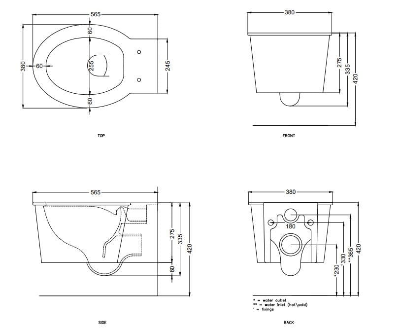 Керамический подвесной туалет без бриды Ceramica Cielo I catini ARCH-00039665 - Вид №2