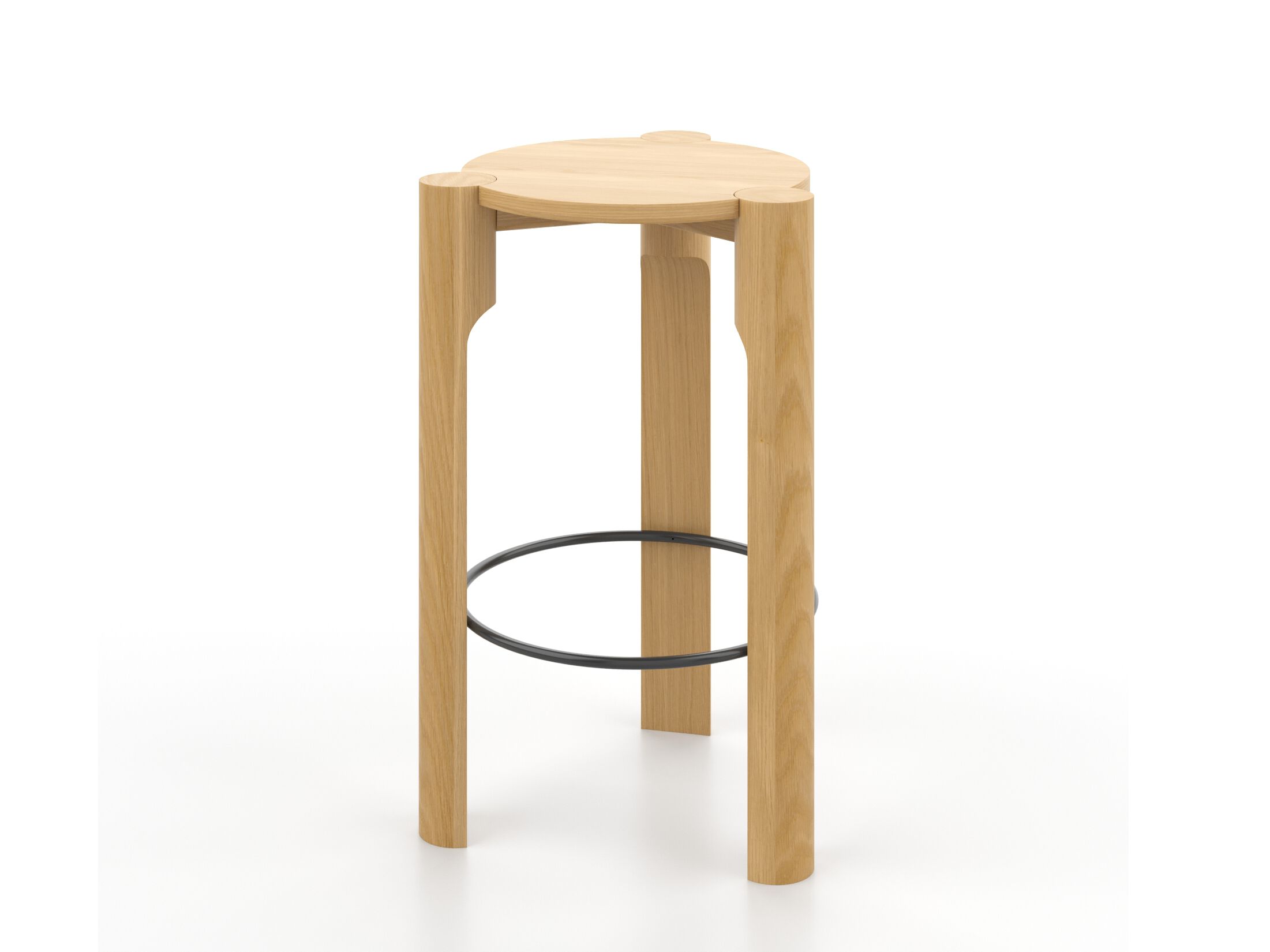 Деревянный табурет с подставкой для ног Omelette Editions Domus ARCH-00103969