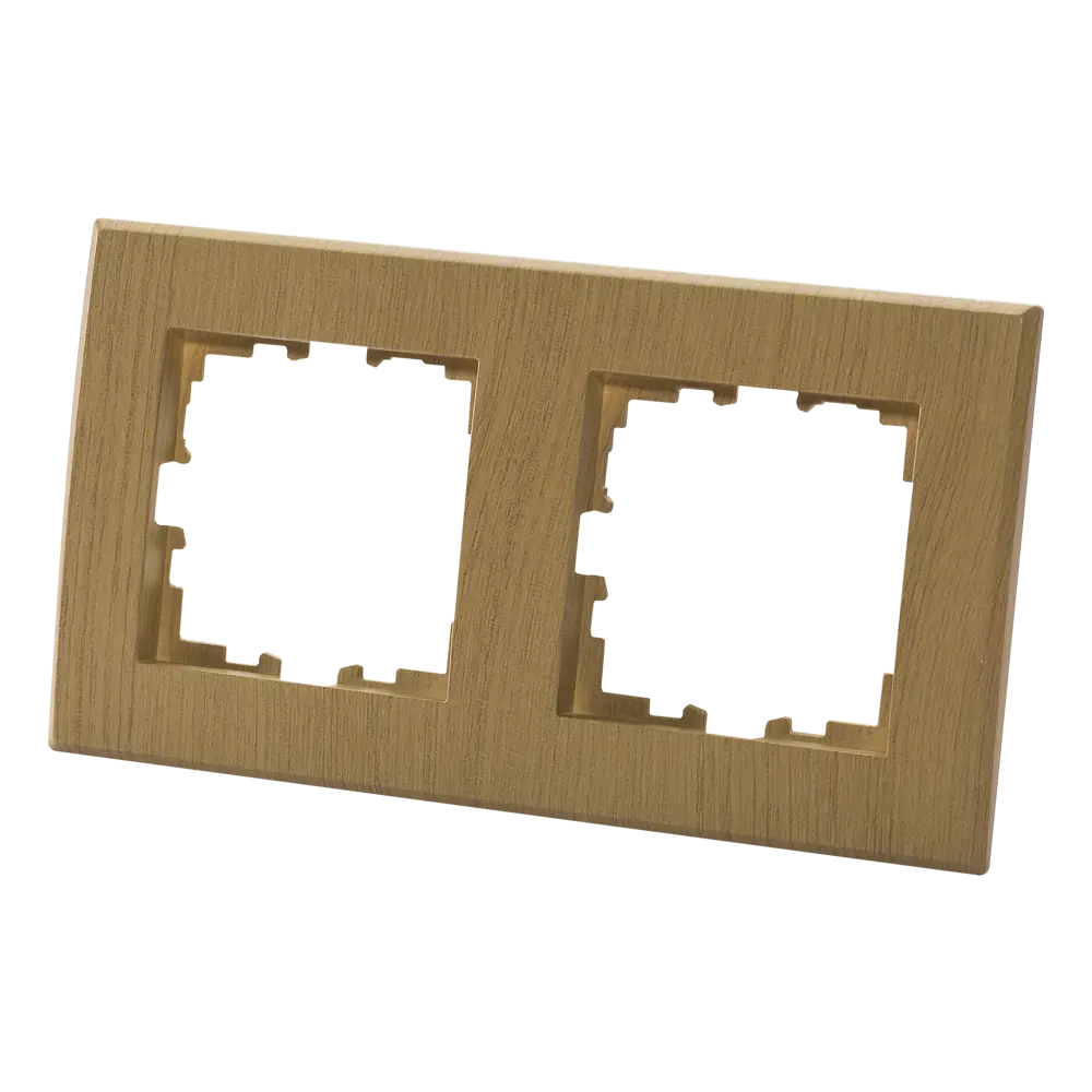 Рамка Lexman Виктория, плоская, 2 поста, цвет дуб классический матовый STLM-2198909