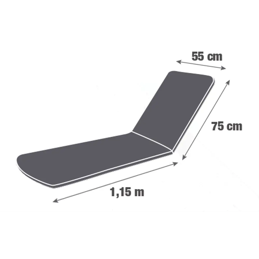Подушка для шезлонга Naterial Bigrey 190x55x3 см серый антрацит STLM-2094864 - Вид №7
