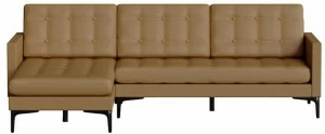 Grado Design Стеганый 3-местный кожаный диван с шезлонгом Cover Cov-sf-01-lc