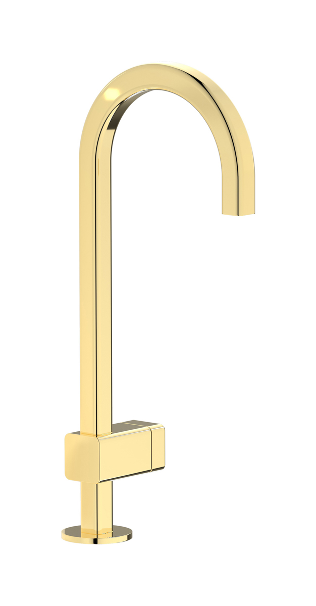 Монорычажный прогрессивный смеситель на раковину в комплекте с донным клапаном. WE ARE IB eo200ii_3 Pale Gold Elio