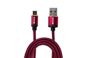 16721776 Data-кабель микро-USB красный эко-кожа 1м CB810-2A-UMU-LR-10R WIIIX