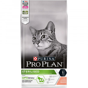 ПР0047268 Корм для кошек для стерилизованных и кастрированных, лосось сух. 1,5 кг Pro Plan