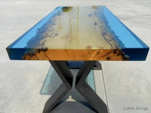 ANTICO TRENTINO Журнальный столик из дерева бриккола и смолы Lebrìc design - legno e resina