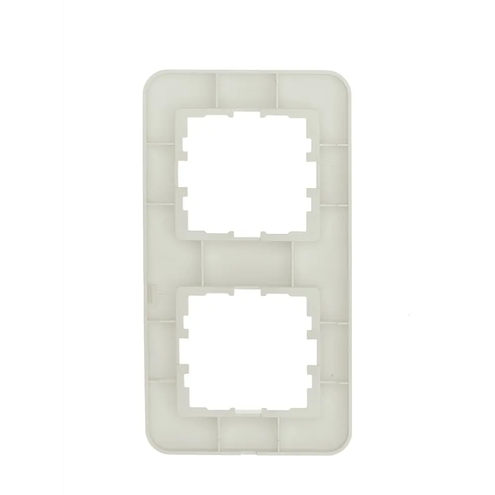 Рамка для розеток и выключателей Lezard Asti 2 поста вертикальная цвет кремовый STLM-2062793 - Вид №2