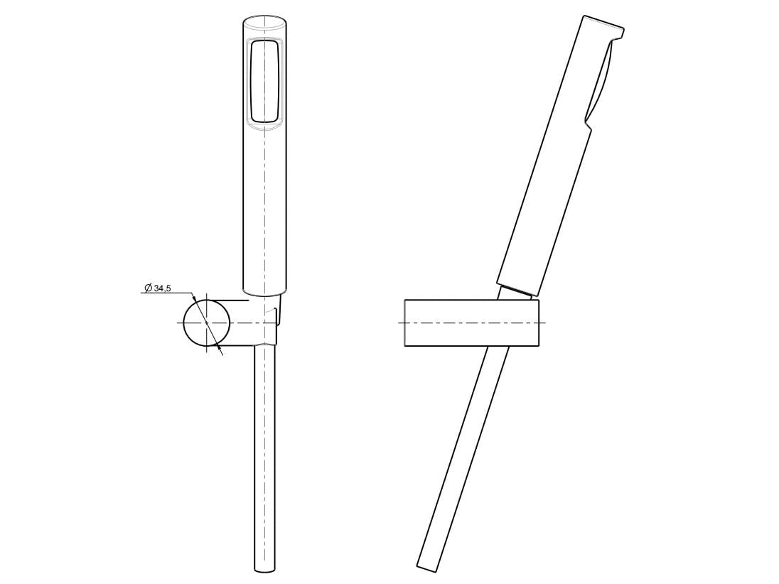 ABS настенный ручной душ с гибким Rubinetterie Frattini дуплекс ARCH-00053307